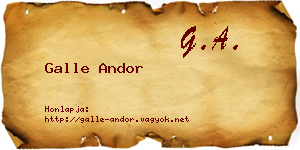 Galle Andor névjegykártya